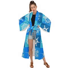 Snowflakes Maxi Kimono