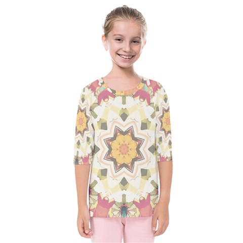 Cute Kaleidoscope Kids  Quarter Sleeve Raglan Tee by Dazzleway