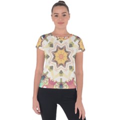 Cute Kaleidoscope Short Sleeve Sports Top  by Dazzleway