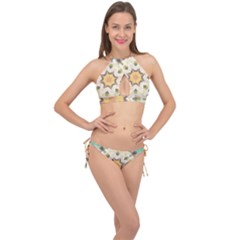 Cute Kaleidoscope Cross Front Halter Bikini Set by Dazzleway