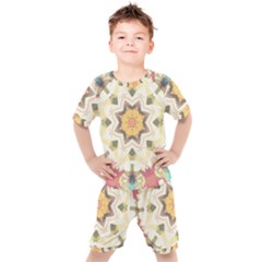 Cute Kaleidoscope Kids  Tee And Shorts Set by Dazzleway