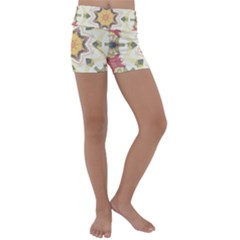 Cute Kaleidoscope Kids  Lightweight Velour Yoga Shorts by Dazzleway