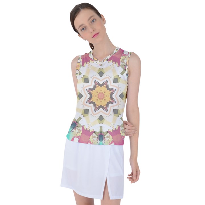 Cute kaleidoscope Women s Sleeveless Sports Top