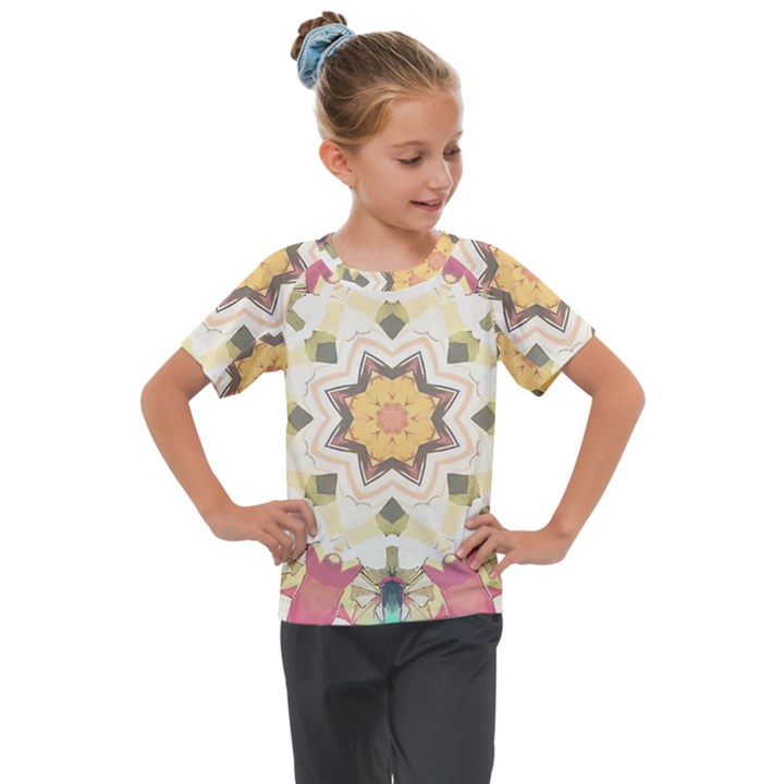 Cute kaleidoscope Kids  Mesh Piece Tee