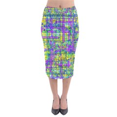 Mosaic Tapestry Velvet Midi Pencil Skirt by essentialimage