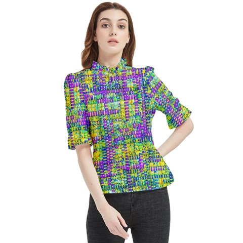 Mosaic Tapestry Frill Neck Blouse by essentialimage