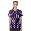 Purple and Pink Dots Pattern, black background Women s Cotton Tee View1