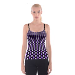 Purple And Pink Dots Pattern, Black Background Spaghetti Strap Top by Casemiro