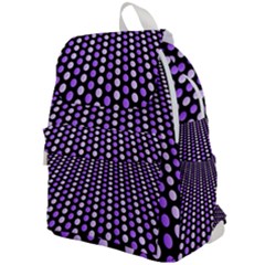 Purple And Pink Dots Pattern, Black Background Top Flap Backpack by Casemiro