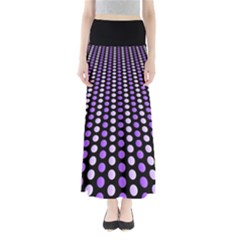 Purple And Pink Dots Pattern, Black Background Full Length Maxi Skirt by Casemiro