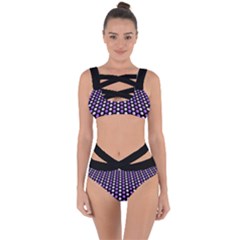 Purple And Pink Dots Pattern, Black Background Bandaged Up Bikini Set  by Casemiro