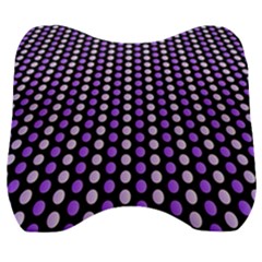 Purple And Pink Dots Pattern, Black Background Velour Head Support Cushion by Casemiro