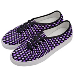 Purple And Pink Dots Pattern, Black Background Women s Classic Low Top Sneakers by Casemiro