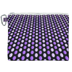 Purple And Pink Dots Pattern, Black Background Canvas Cosmetic Bag (xxl) by Casemiro