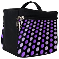 Purple And Pink Dots Pattern, Black Background Make Up Travel Bag (big)