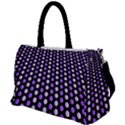 Purple and Pink Dots Pattern, black background Duffel Travel Bag View1