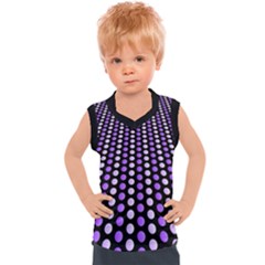 Purple And Pink Dots Pattern, Black Background Kids  Sport Tank Top