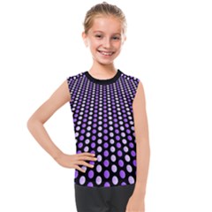 Purple And Pink Dots Pattern, Black Background Kids  Mesh Tank Top by Casemiro