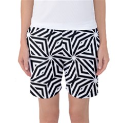 Black And White Abstract Lines, Geometric Pattern Women s Basketball Shorts by Casemiro