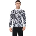 Black and white abstract lines, geometric pattern Men s Long Sleeve Rash Guard View1