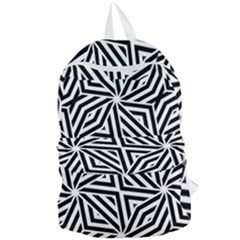 Black And White Abstract Lines, Geometric Pattern Foldable Lightweight Backpack by Casemiro