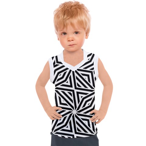 Black And White Abstract Lines, Geometric Pattern Kids  Sport Tank Top by Casemiro