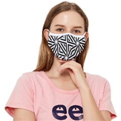 Black And White Abstract Lines, Geometric Pattern Fitted Cloth Face Mask (adult) by Casemiro