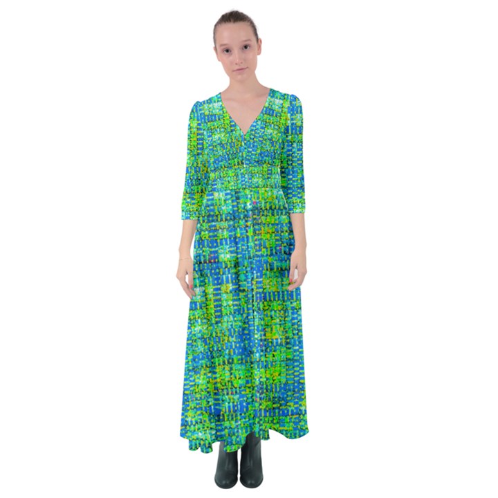 Mosaic Tapestry Button Up Maxi Dress