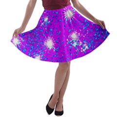 Privet Hedge With Starlight A-line Skater Skirt by essentialimage