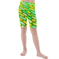 Diagonal Street Cobbles Kids  Mid Length Swim Shorts by essentialimage