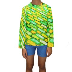 Diagonal Street Cobbles Kids  Long Sleeve Swimwear by essentialimage