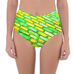 Diagonal Street Cobbles Reversible High-waist Bikini Bottoms by essentialimage