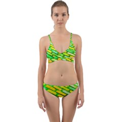 Diagonal Street Cobbles Wrap Around Bikini Set by essentialimage