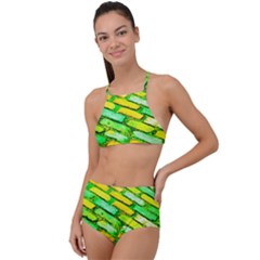 Diagonal Street Cobbles High Waist Tankini Set by essentialimage