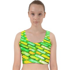 Diagonal Street Cobbles Velvet Racer Back Crop Top by essentialimage