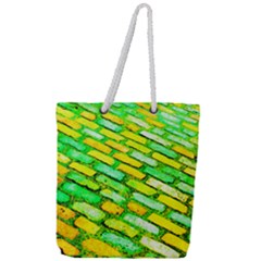 Diagonal Street Cobbles Full Print Rope Handle Tote (large) by essentialimage