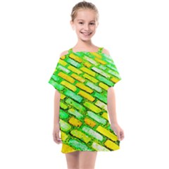 Diagonal Street Cobbles Kids  One Piece Chiffon Dress by essentialimage