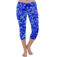 Blue Sequin Dreams Capri Yoga Leggings by essentialimage