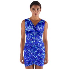 Blue Sequin Dreams Wrap Front Bodycon Dress by essentialimage