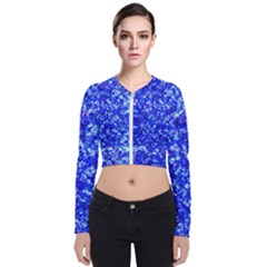 Blue Sequin Dreams Long Sleeve Zip Up Bomber Jacket by essentialimage