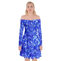 Blue Sequin Dreams Off Shoulder Skater Dress by essentialimage