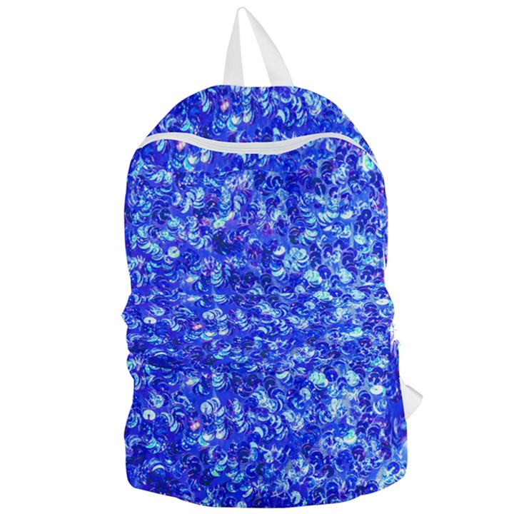 Blue Sequin Dreams Foldable Lightweight Backpack