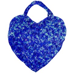 Blue Sequin Dreams Giant Heart Shaped Tote by essentialimage