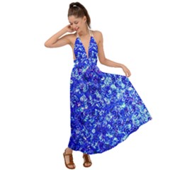 Blue Sequin Dreams Backless Maxi Beach Dress by essentialimage