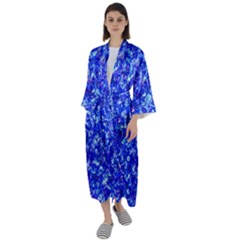 Blue Sequin Dreams Maxi Satin Kimono by essentialimage