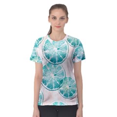 Turquoise Citrus And Dots Women s Sport Mesh Tee