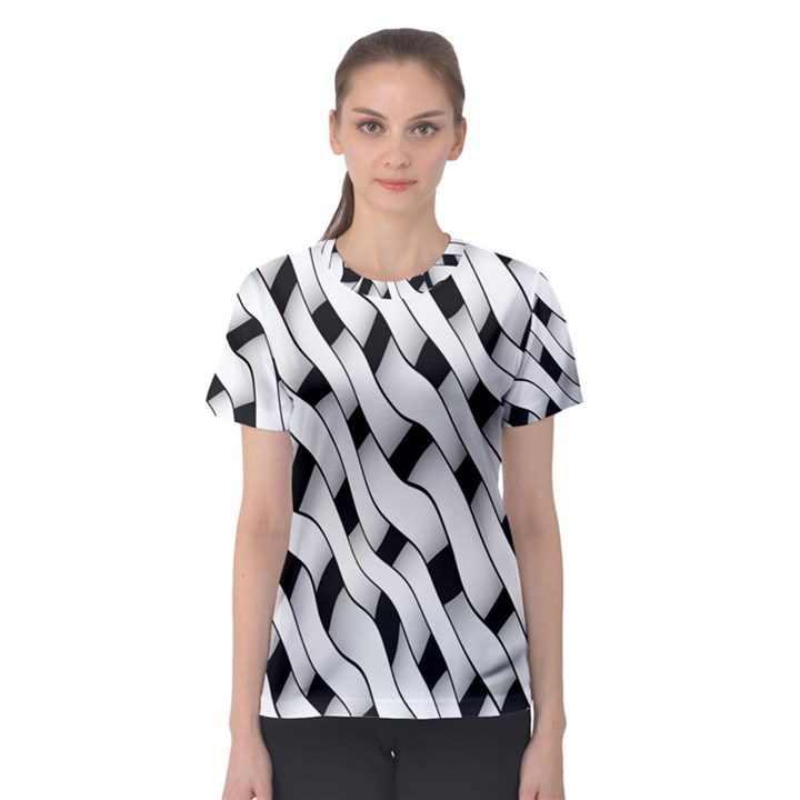 Black And White Pattern Women s Sport Mesh Tee