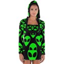 We are WATCHING you! Aliens pattern, UFO, faces Long Sleeve Hooded T-shirt View1