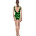 We are WATCHING you! Aliens pattern, UFO, faces Center Cut Out Swimsuit View2