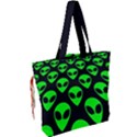 We are WATCHING you! Aliens pattern, UFO, faces Drawstring Tote Bag View2